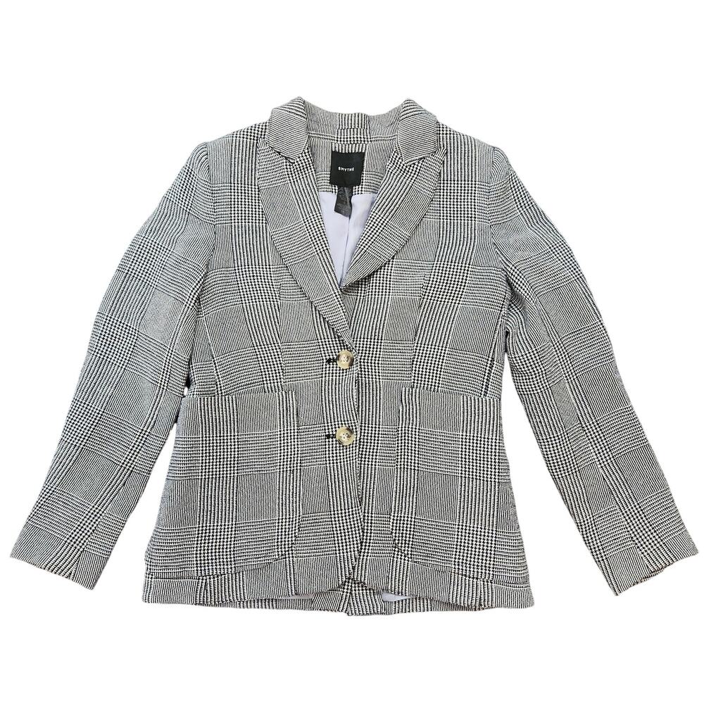 Smythe Portrait Neck Blazer Prince Of Wales Size 10